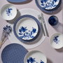 Hermia Juego de Cena de Porcelana 14 Piezas Azul y Blanco